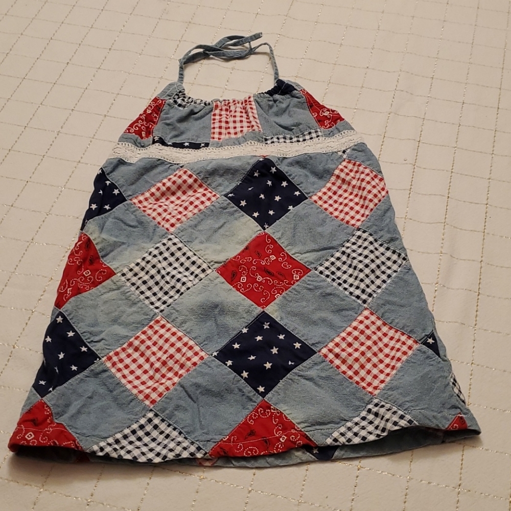 Adorable halter dress 4th of July, great condition